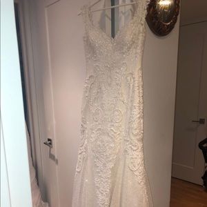 Wedding dress with detachable overskirt